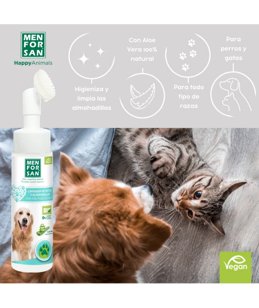MEN FOR SAN Paw and Pads Sanitizer Cleaner with Brush for Dogs and Cats
