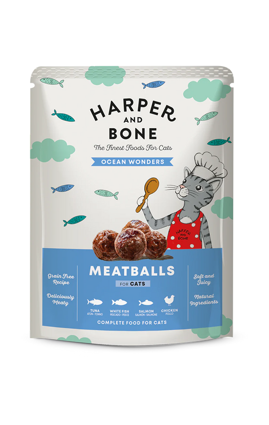 Harper and Bone Meatballs for cats, Ocean wonders 85g