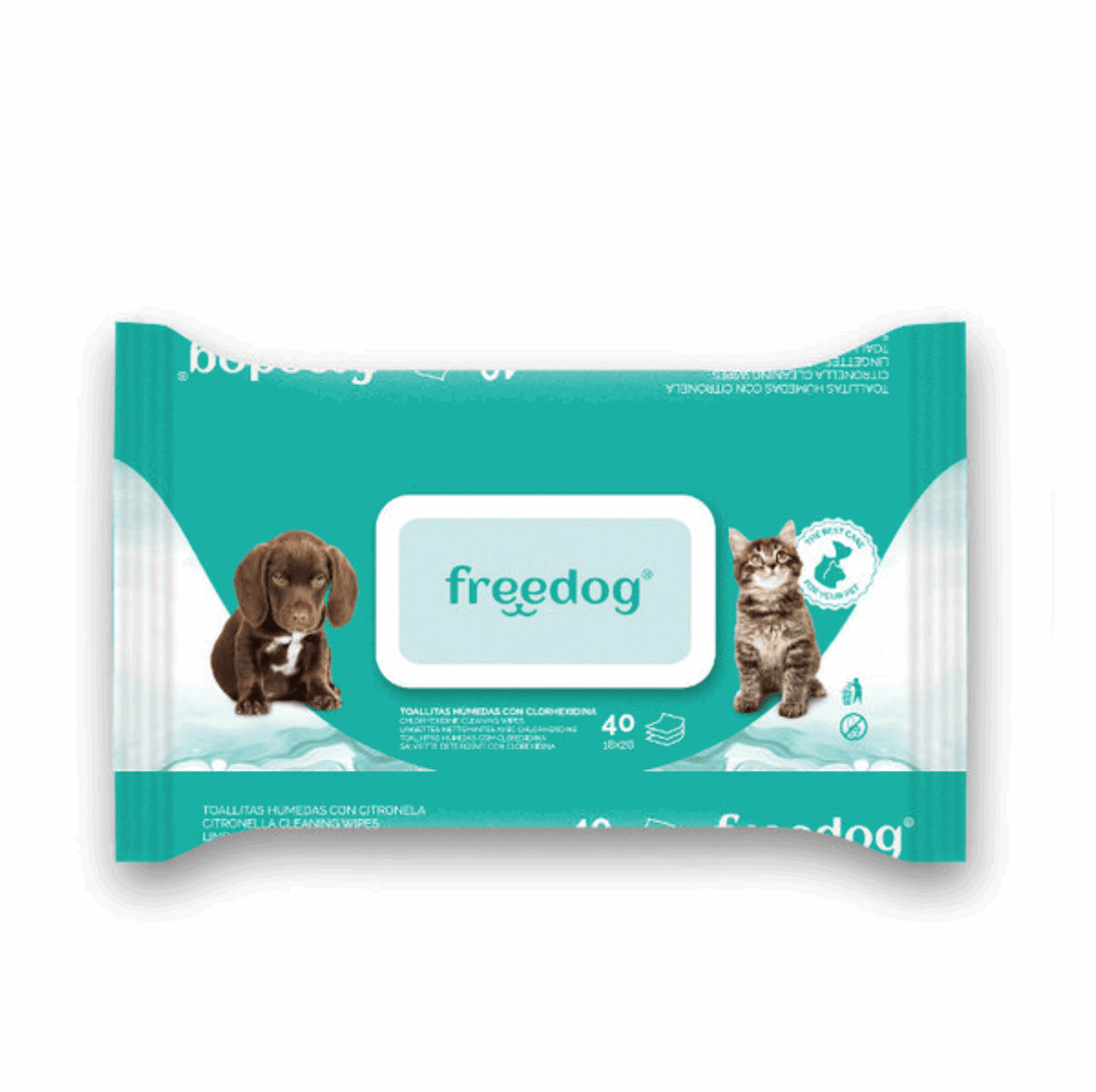 Freedog Wet Wipes for Dogs and Cats - Pack of 40