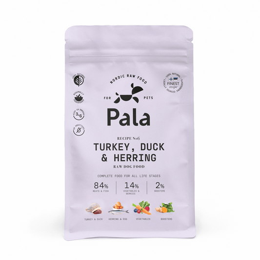 PALA RAW DOG FOOD, Turkey, Duck & Herring, 100% Natural Air-Dried Complete Food for Dogs