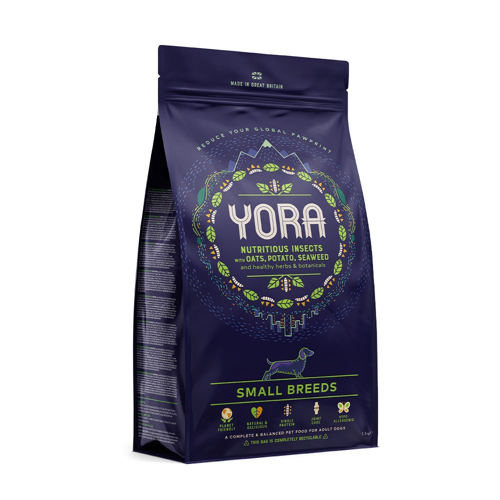 YORA Small Breed Dogs Adults Insect Protein Dry Food 1,5kg