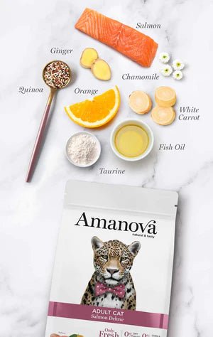 Amanova Adult Cat Salmon Deluxe, Grainfree 1,5kg - Okidogi.store