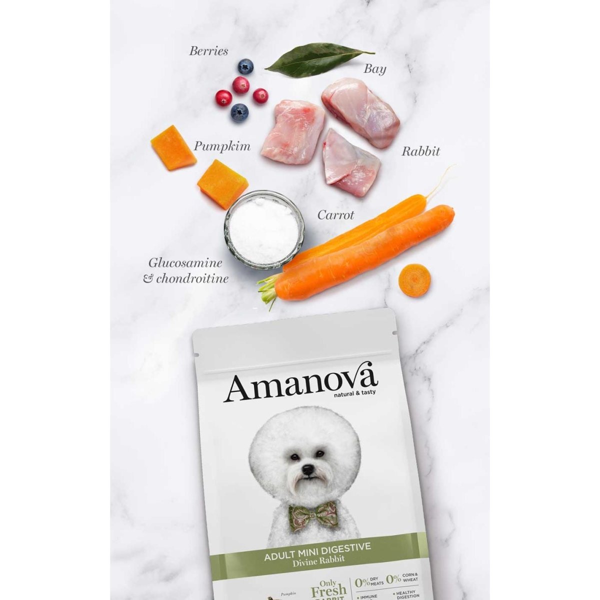 Amanova Adult Mini Digestive, Divine Rabbit, Grainfree - Okidogi.store