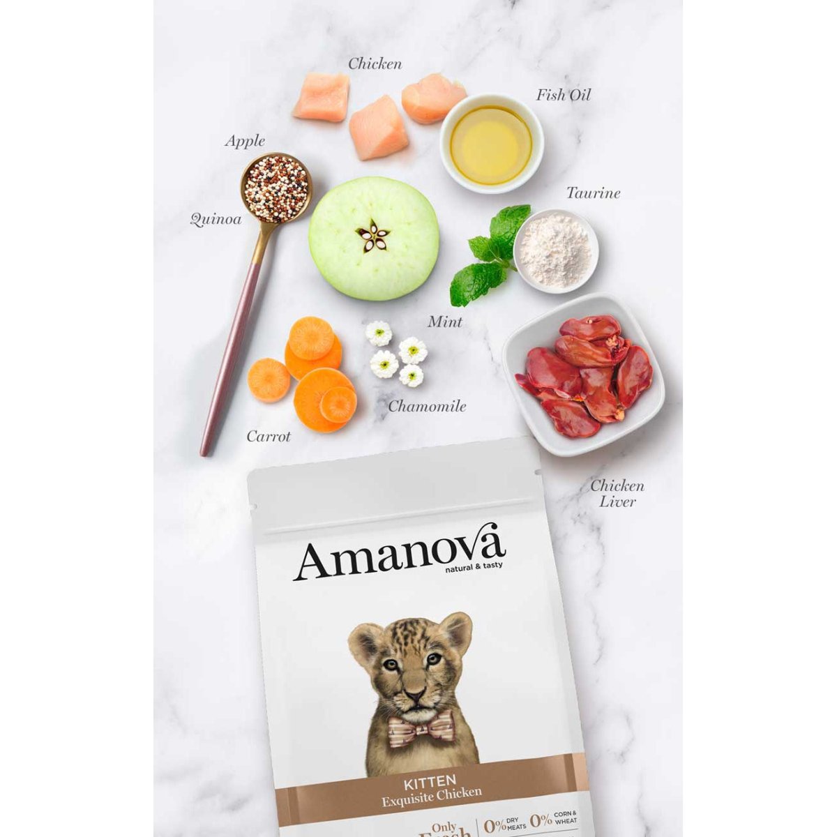 Amanova Kitten, Exquisite Chicken, Low Grain 300g - Okidogi.store