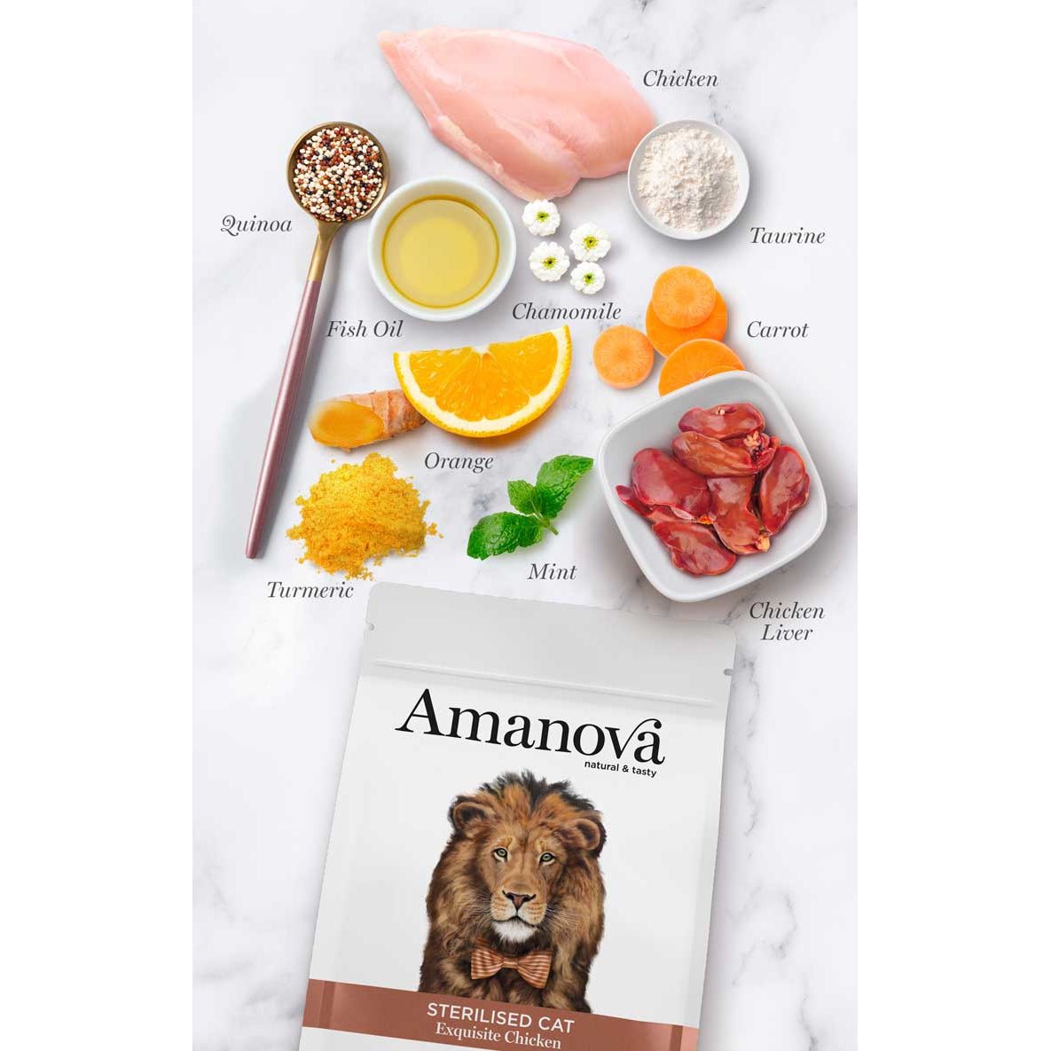 Amanova Sterilised Cat Exquisite Chicken 1,5kg - Okidogi.store