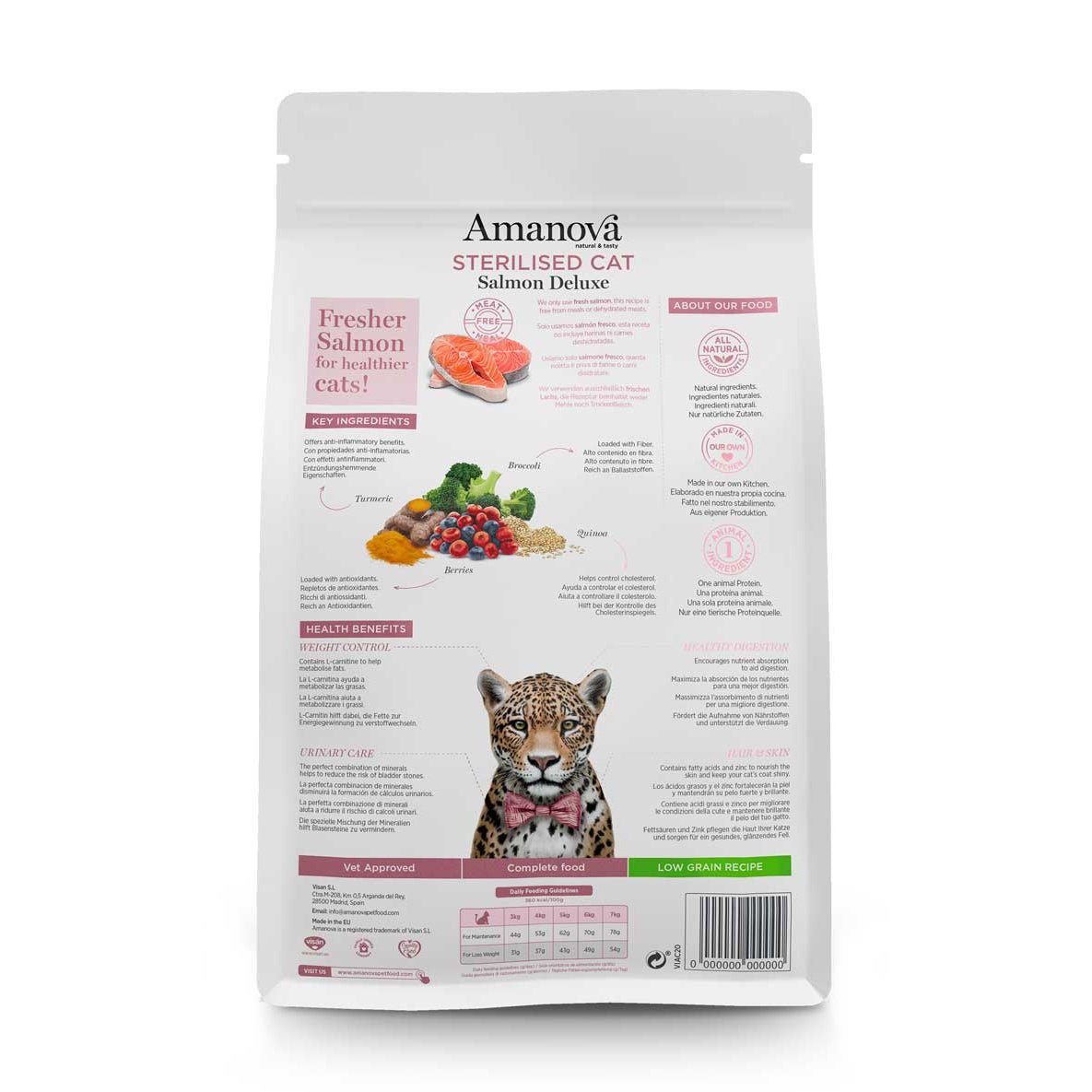 Amanova Sterilized Cat, Salmon Deluxe, Low Grain - Okidogi.store