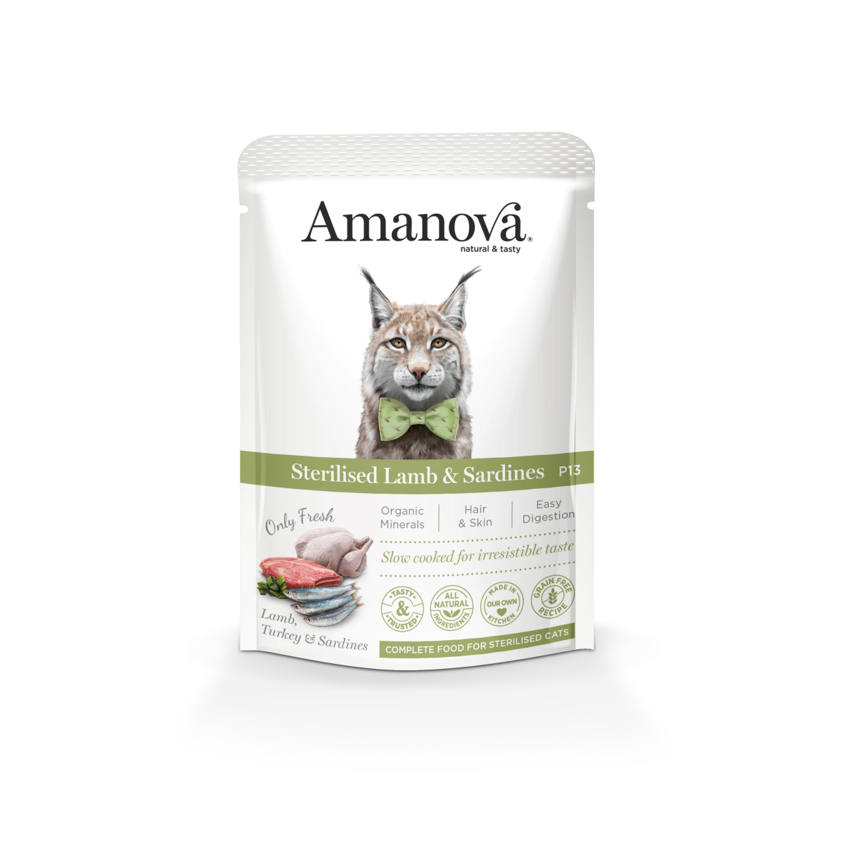 Amanova Sterilized, Lamb & Sardines 85g - Okidogi.store