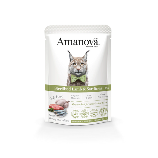 Amanova Sterilized, Lamb & Sardines 85g - Okidogi.store