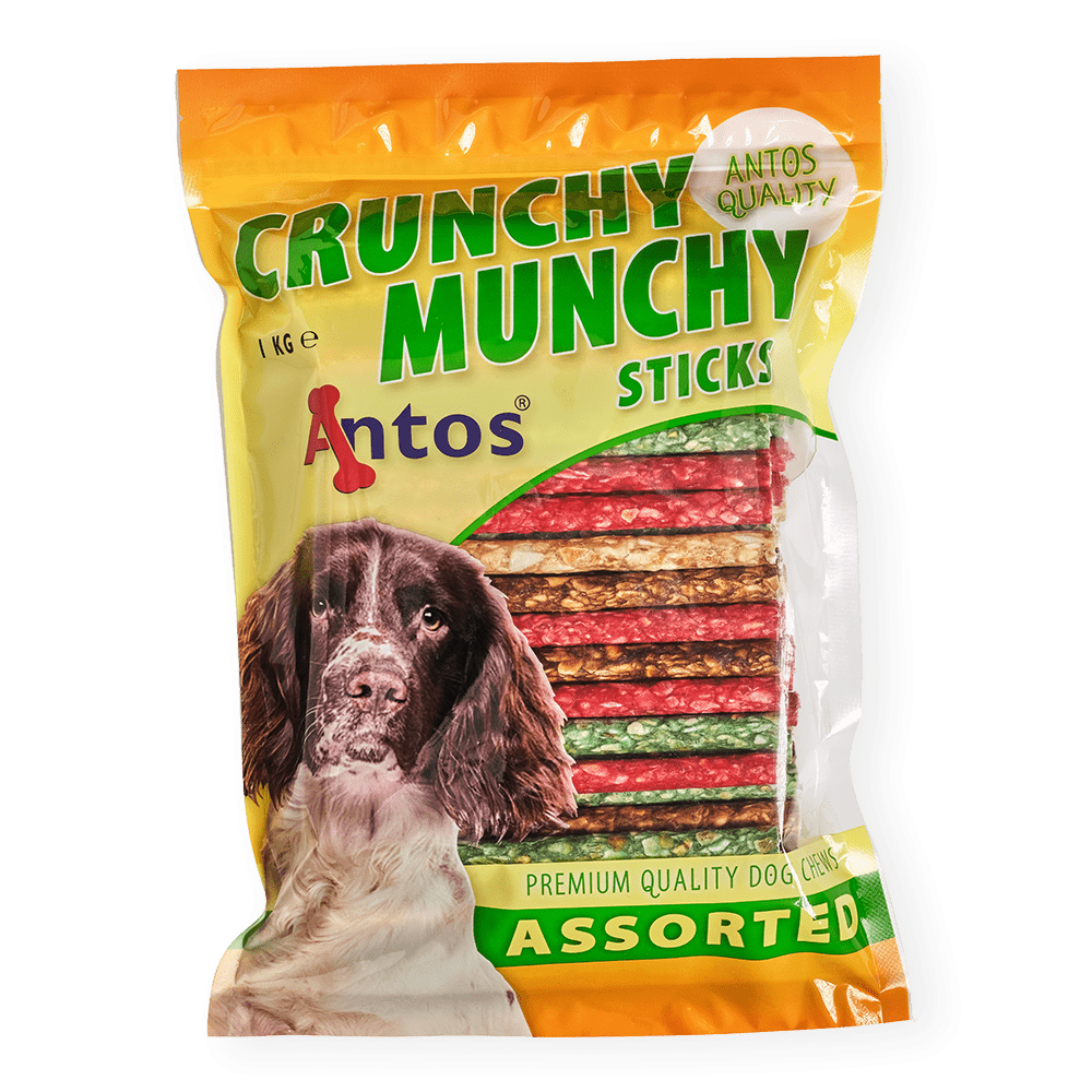 Antos Crunchy Munchy Sticks 5" 10 mm Assorted 1kg - Okidogi.store