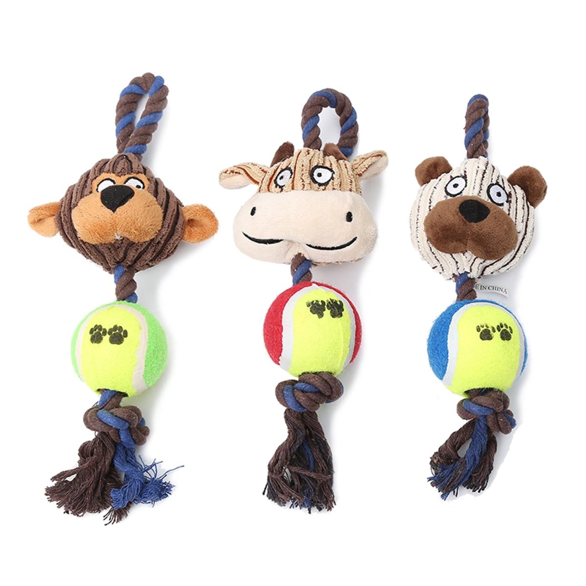 Dog Toy Plush with Rope and Ball - Okidogi.store
