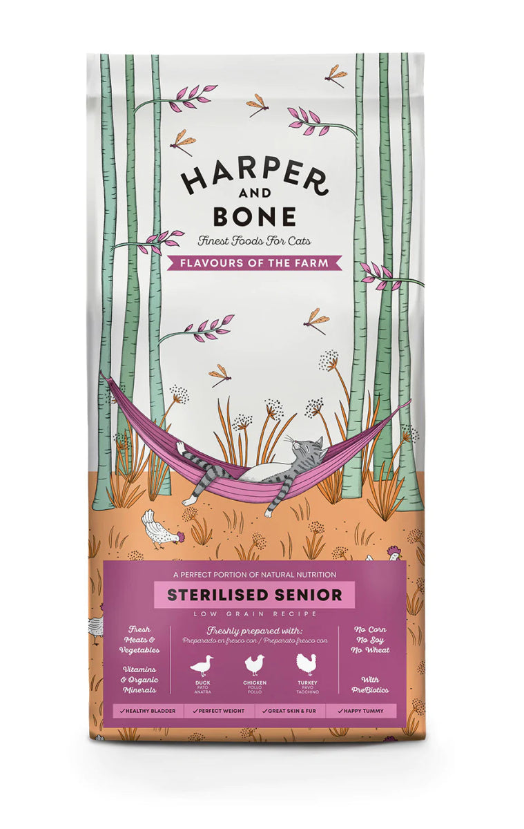 Harper & Bone Cat Sterilised Senior Flavours of The Farm - Okidogi.store