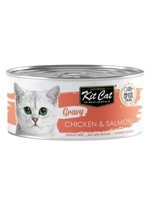 Kit Cat Gravy, Chicken & Salmon 70g. - Okidogi.store
