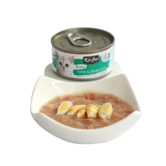 Kit Cat Gravy, Tuna with Quail Egg 70g - Wet food in Sauce - Okidogi.store