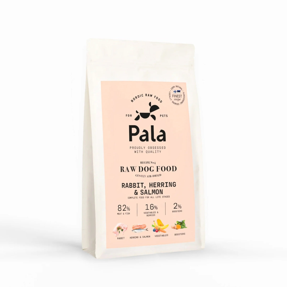 PALA RAW DOG FOOD, Rabbit, Herring & Salmon, 100% Natural Air-Dried Complete Food for Dogs - Okidogi.store