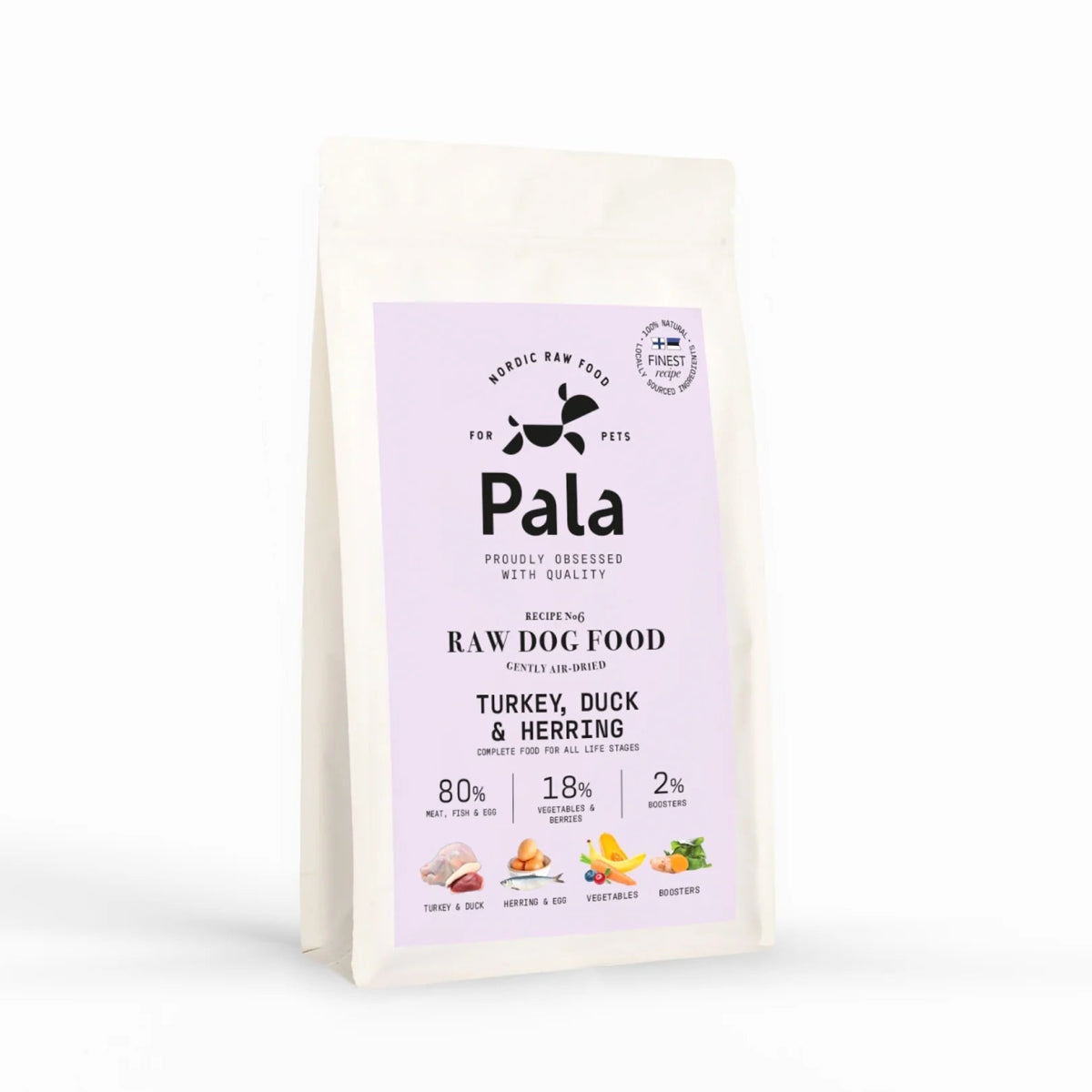 PALA RAW DOG FOOD, Turkey, Duck & Herring, 100% Natural Air-Dried Complete Food for Dogs - Okidogi.store