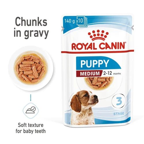 Royal Canin Medium Puppy Chunks In Gravy 140g - Okidogi.store