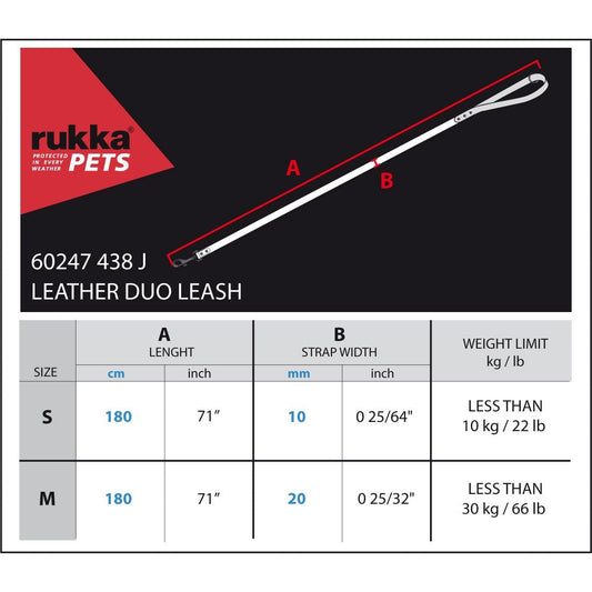 Rukka pets, Leather Duo Leash -40% - Okidogi.store